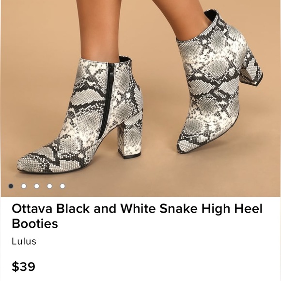Lulu’s Ottava Black & White Snake Booties - Picture 2 of 3